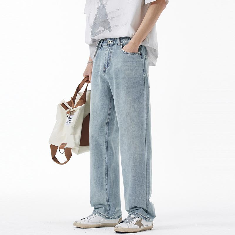 Summer Thin Tennis Jeans New Stretch Loose Draped Wide Legs