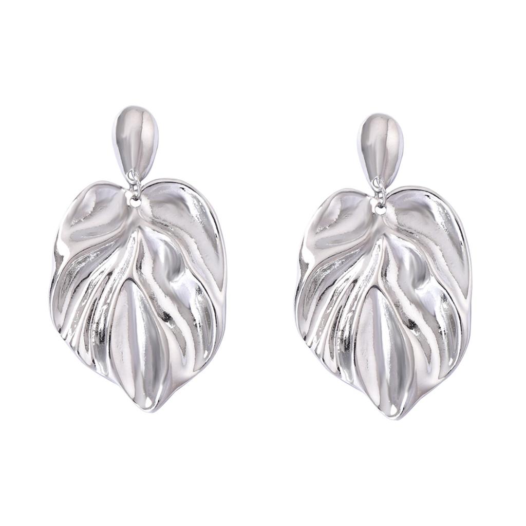 Trend Light Luxury High-end Sense Exquisite Alloy Leaf Earrings Fashionable Versatile Personality Simple Women's Earrings