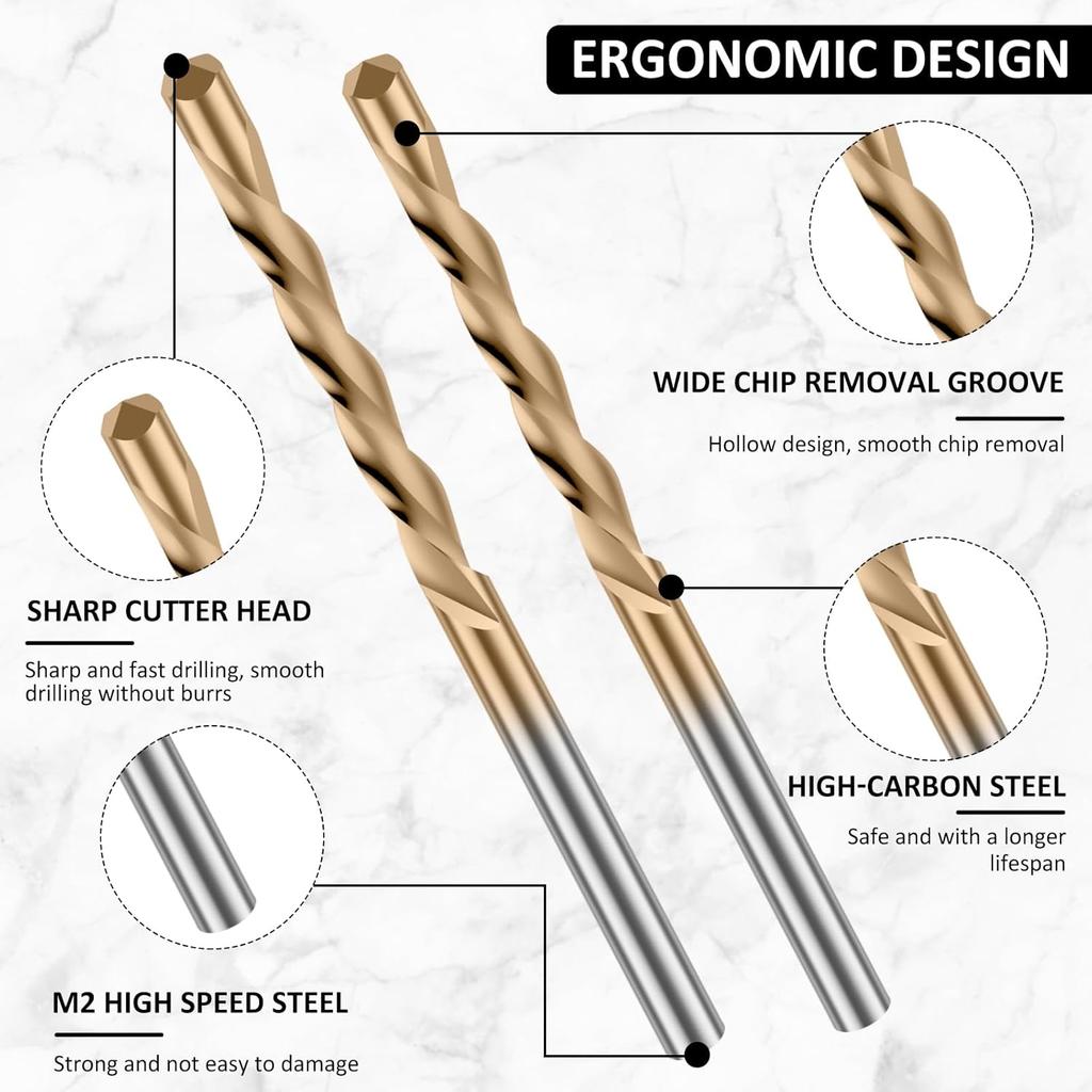 50Pcs Drywall Bit, 1/8 Inch Spiral Saw Tip Cutting Bits, M2 High Speed Steel Drywall Cutting Bits, Precision Drywall Guide Point Cutting Bits for