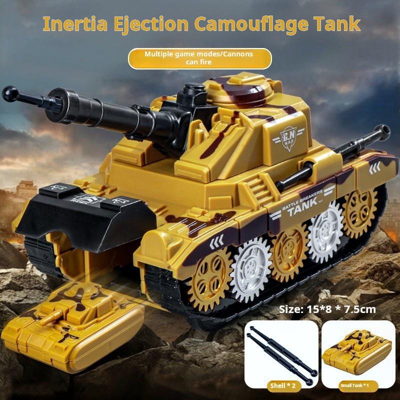 Inertial Catapult Gear Tank Toy Car, Can Fire Shells, Small Tank, Multiple Ways To Play Childrens Educational Toys ModelXT220