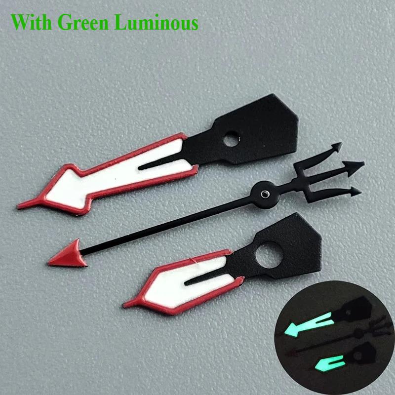 Modified Watch Accessories Orange Red White Color Matching Hands Green Luminous Hands for Japanese NH35/36/4R7S Movement