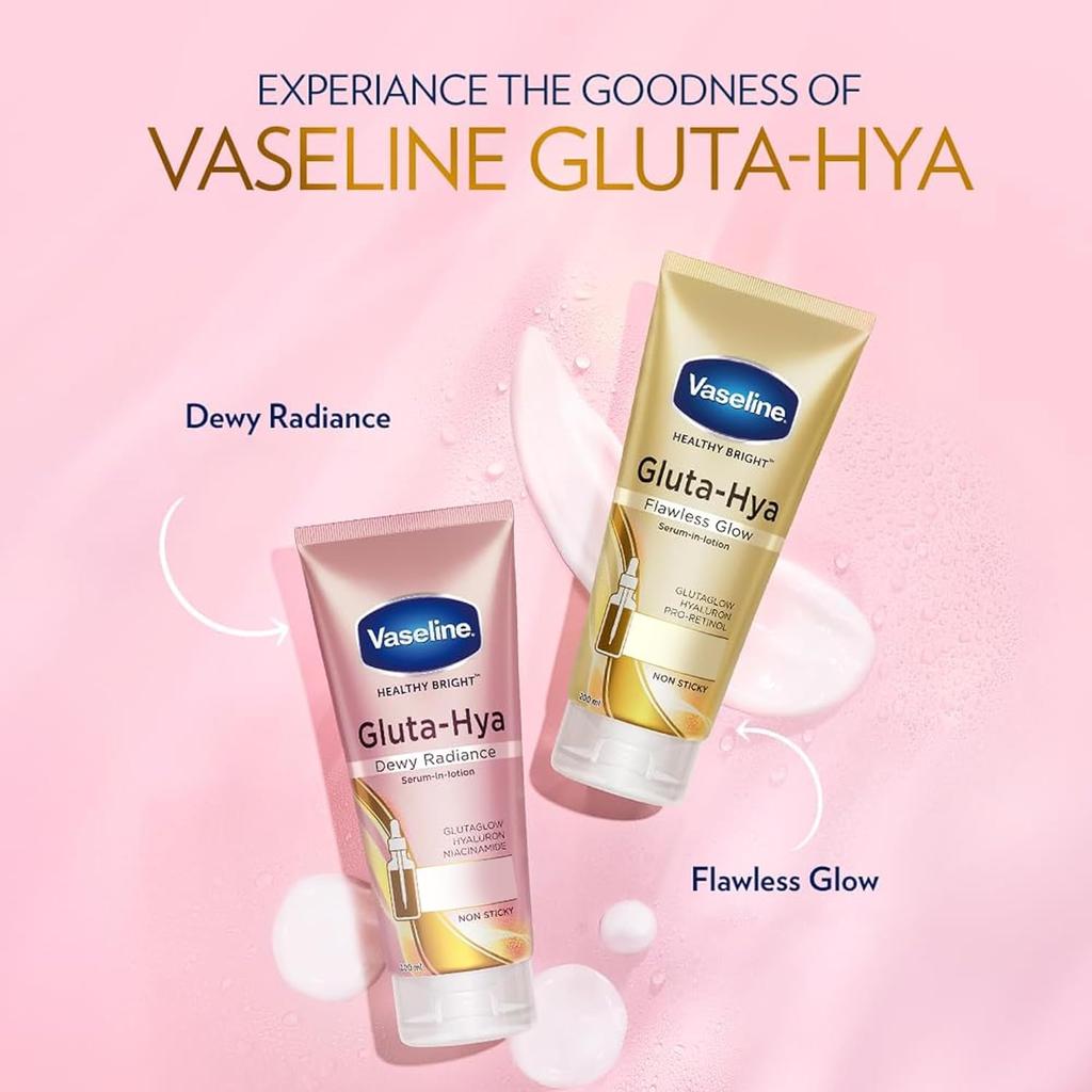 Vaseline Lozione Gluta Hya Dewy Radiance 200 ml Illuminante Viso Corpo Idratante Leggera Non Appiccicosa Glow Care