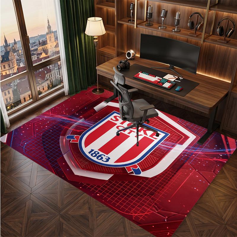 Southampton Football Print Crystal Velvet Rug, Comfortable Water Absorbent Non Slip Indoor Floor Carpet