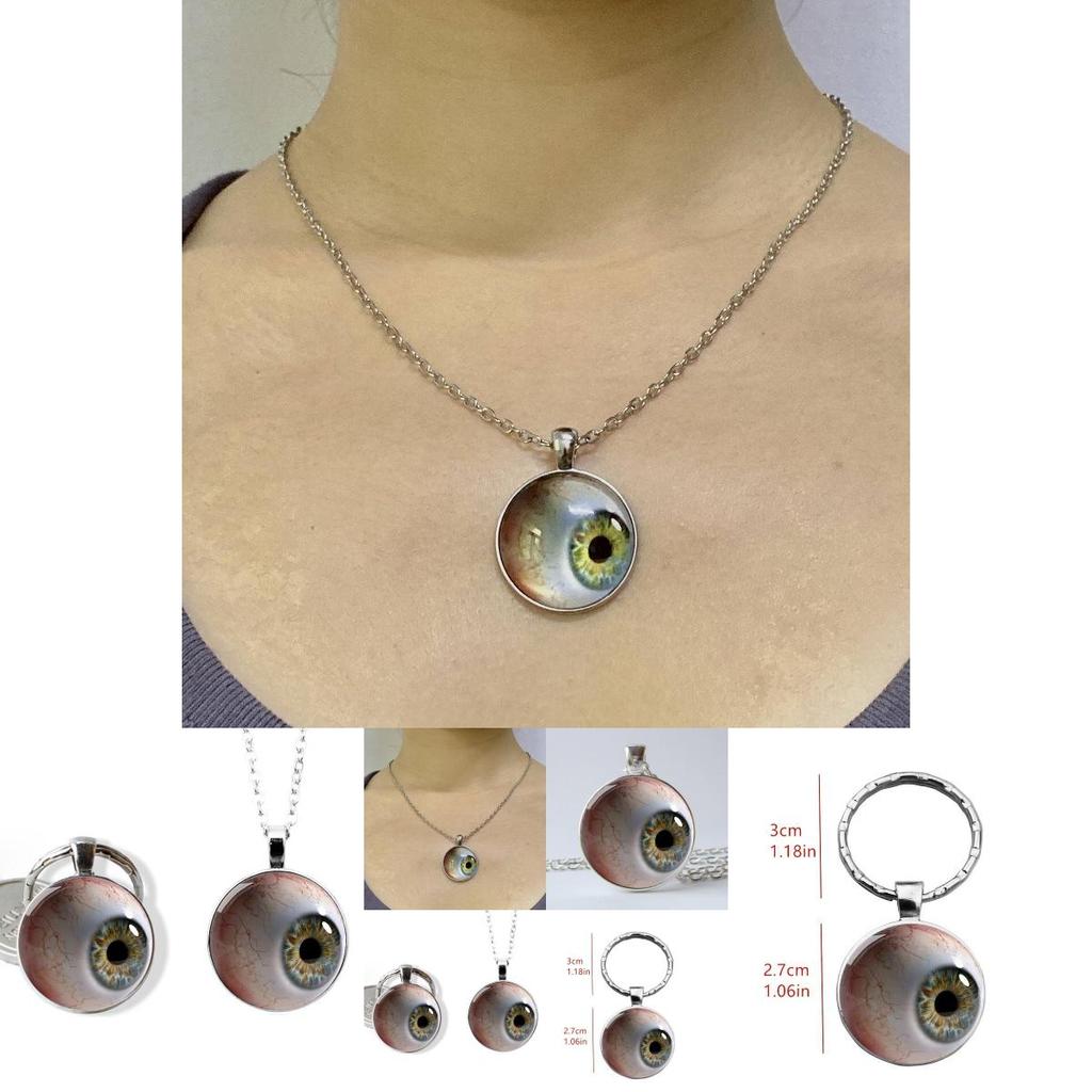 Bloodshot Eye Metal Pendant Keychain And Necklace For Promotion And Celebration Gifts