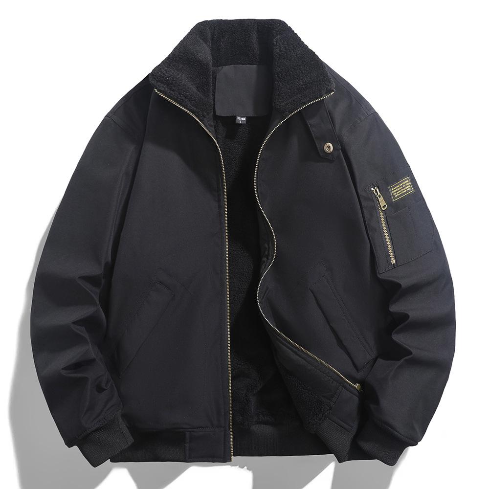 

Мужская осенне-зимняя толстая куртка с плюшевой подкладкой, уличная куртка-авиатор, хлопковая куртка 5XL