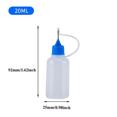 1pc 20-120ml Refillable Dropper Bottles, PE Plastic with Precision Needle Tip, Squeezable Applicator for Oils & Chemicals