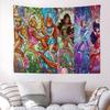 GirlWWinx Catoon Clubs Hanging Bohemian Tapestry Indian Buddha Wall Decoration Witchcraft Bohemian Hippie Cheap Hippie Wall Ha