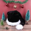 Black Plush Santa Hat Women Beanie Winter Hat Soft Slouchy Warm Christmas Hat