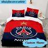 3PCS Custom Name Paris Fc Crest Bedding Set, Including 1pc Duvet Cover And 2pcs Pillowcases, Suitable for dorms and bedrooms Gift