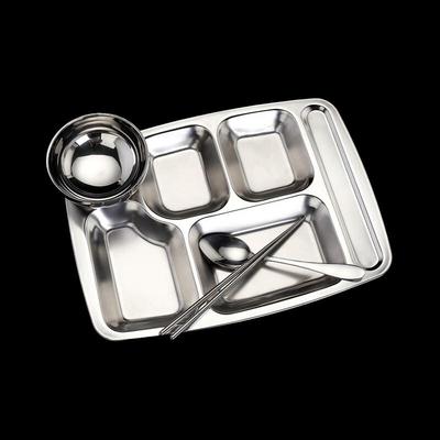 Stainless Steel Divided Lunch Tray Set