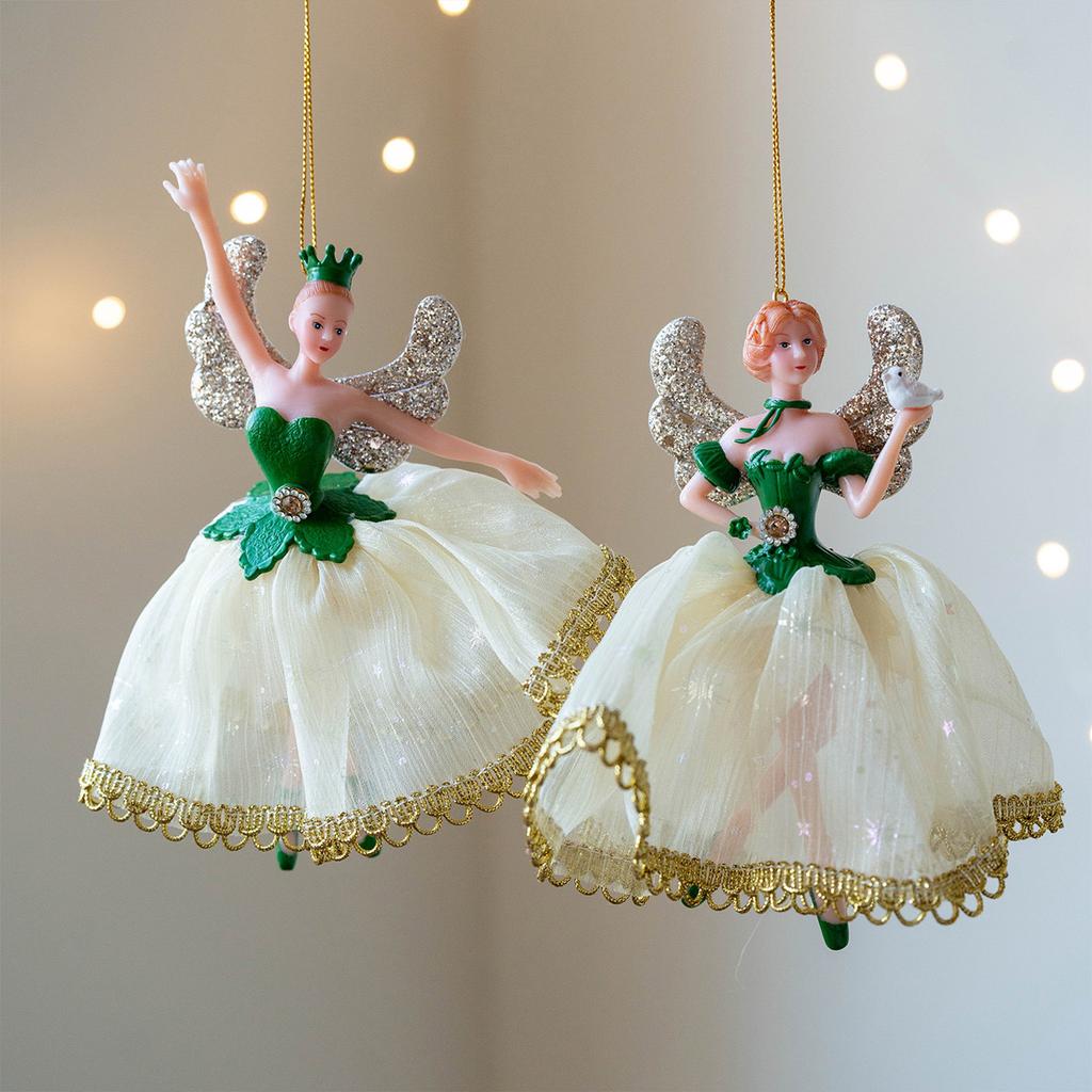 Xmas Ballet Girl Ornament Delicate Dancing Girl Pendant for Holiday Xmas Home Decor