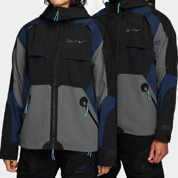 Nike ISPA Series FW23 Gore-Tex Waterproof Spliced Contrast Hooded Jacket Unisex Outerwear Black FB2370-010