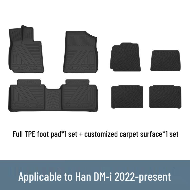 BYD Han L DM-i/EV TPE Floor & Trunk Mats - Eco-friendly, Waterproof, Carbon Fiber Design