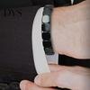 Minimalist Jewelry Men Bracelet Super Elastic Fit Black Iron Ore Non-dyed Fade Resistant Geometric Beads Wristband Non-plastic