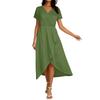 Women's Elegant Loose-Fit V-Neck Short-Sleeve Flowing Resort Dress