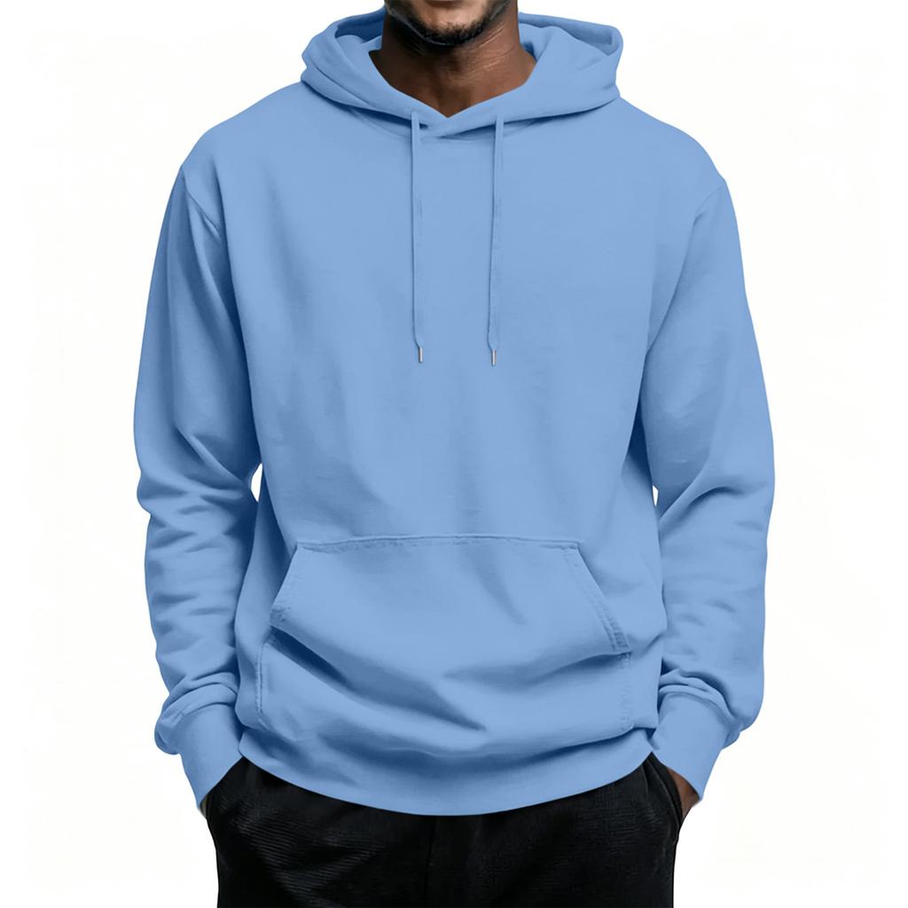 Men's Hooded Long Sleeve Casual Pullover Sweatshirt for Everyday Wear