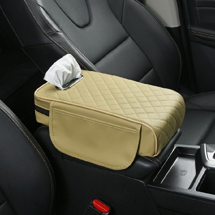 Car Armrest Cushions with Hand Storage Microfiber Leather Practical Car Armrest Pad with Integrated Tissue Dispenser