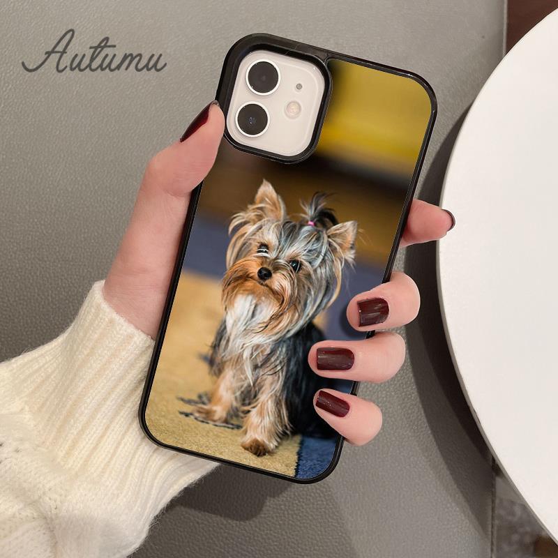 Yorkshire Terrier Dog Puppy Phone Case for iPhone 11 12 13 14 Pro Max Mini X XR XS SE 2020 6 7 8 Plus Samsung S21 S22 Shell