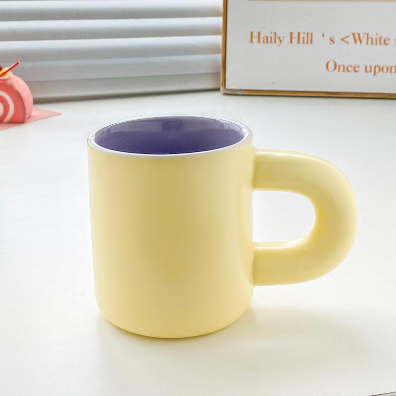 Korean Mug Niche Design Sense Ceramic Cup for Girls' Office High value Coffee Milk Cup