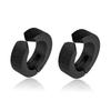 1 Pair Punk Titanium Steel Ear Clip/Ear Stud Earrings For Men Women Black Pierced/No Pierced Fake Ear Circle Pop Jewelry