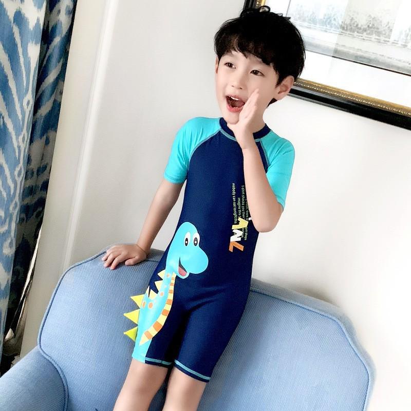 Children's Boys' One-Piece Swimsuit & Baby Swim Trunks Set - Summer Swimwear for Boys