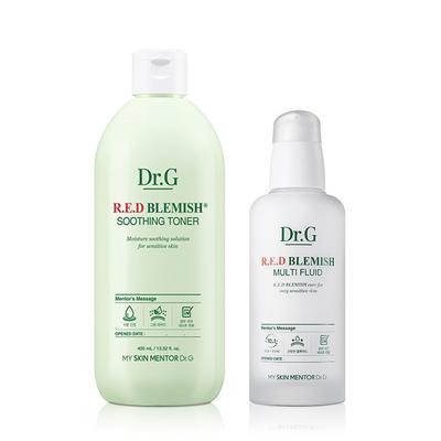 Dr.G Red Blemish Soothing Toner 400ml + Red Multi Fluid 100ml, 1 peça