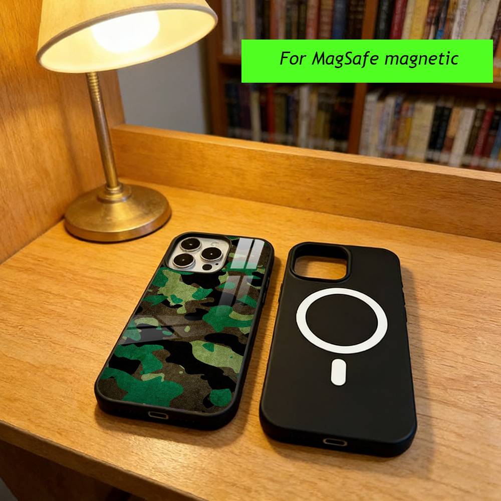 F-Fashion Camouflage Phone Case For iPhone17,16,15,14,13,12,11 Plus,Pro Magnetic with Magsafe Wireless Charging