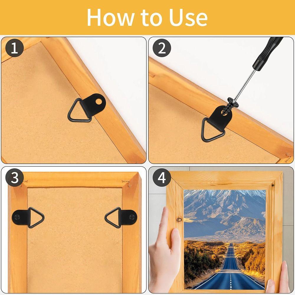 100Pcs with Screws Photo Frame Hook Iron Half Circle Ring Hanging buckle  Mirror Hanging