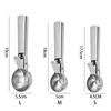 Multifunctional Ice Cream Spoons Stainless Steel Dual-Purpose Scoop Fruit Spoon for Ice Cream Watermelon Spoon Ball Scoop BJL001