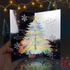 3D Christmas Tree Greeting Card for New Year - Festive Blessings for Friends
