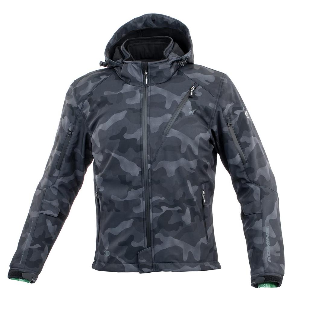 Motorcycle Jacket Protective Soft Shell Winter Parka IFU Neo Monochrome Camo 2XL [KOMINE] - JK-5792 07-5792