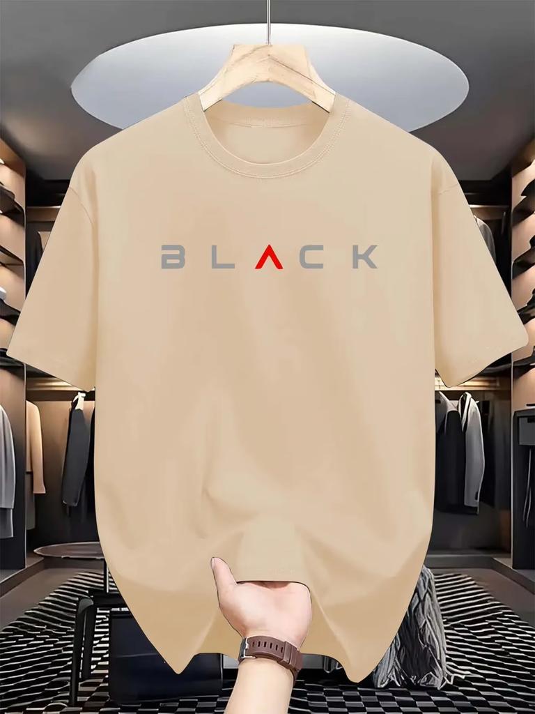 Womens Pure Cotton Casual Loose BLACK Letter Pattern Printed Round Neck Short Sleeved Tshirt Top Ins Y2k