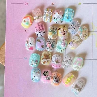 3D Silicone Nail Art Mold With Cute Cartoon Multiple Patterns Nonstick For Diy Nail Decoration Charm Making Tools