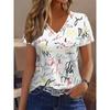 Casual, modieus en elegant V-hals T-shirt met korte mouwen