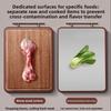 Double-sided Solid Wood Cutting Board Non Slip Wooden Stainless Steel Cutting Board Antibacterial Vegetable Cutting Board
