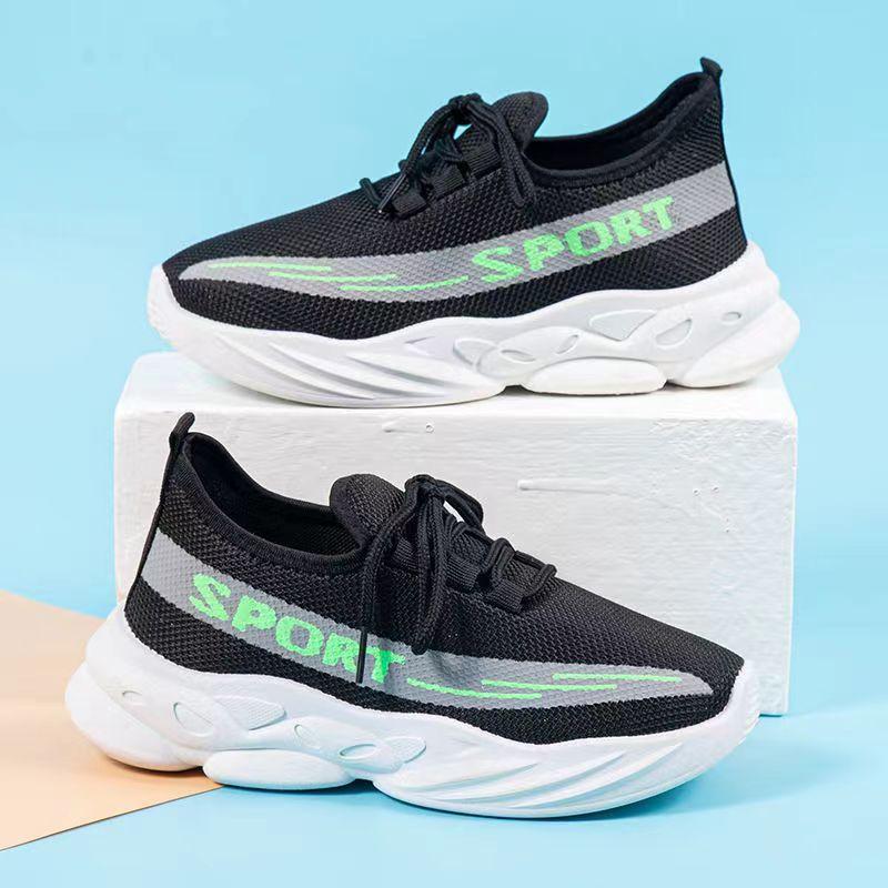 Men's and Women's Shoes, Spring New One-foot Non-slip Children's Running Shoes, Lightweight Breathable Mesh Casual Sneakers