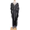 Black Quick-Dry Beach Robe Dress: Loose, Plus-Size Bikini Cover-Up with Sun Protection in European and American Style