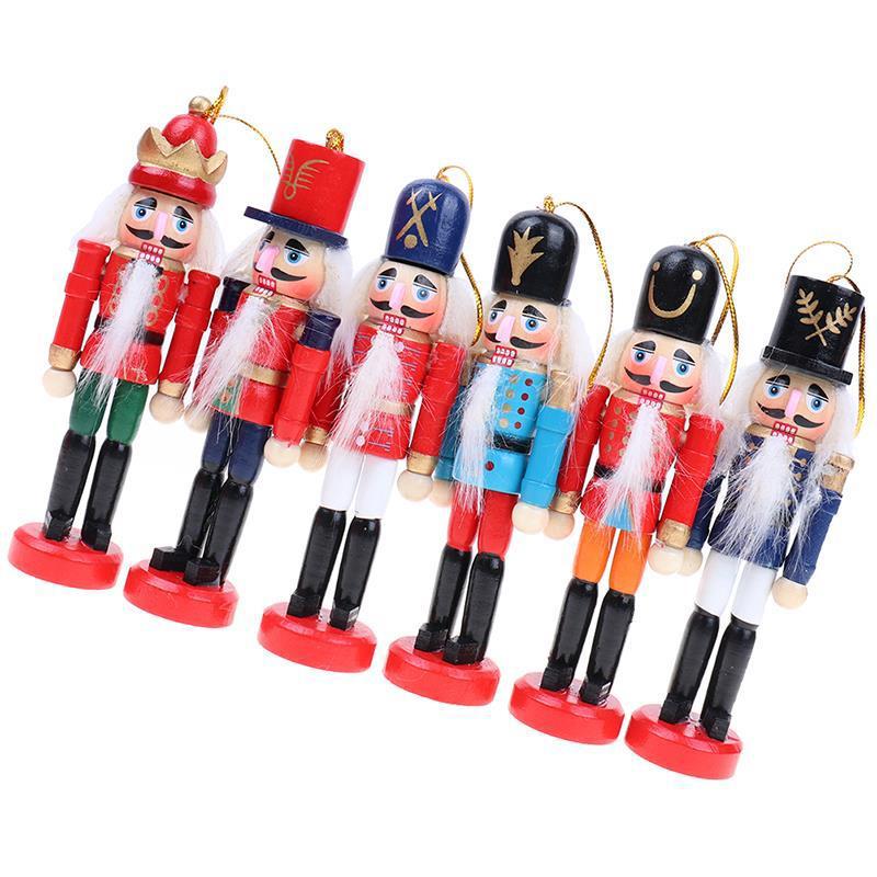 10.5/12/12.3/12.5cm Wooden Nutcracker Solider Figure Puppet Doll Handcraft For Children Gifts Christmas Home Office Decor
