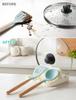 NiHome Set Ladle Pot Lid Ladle Kitchen Tool Storage 2-Piece Stand, Stand, Holder,