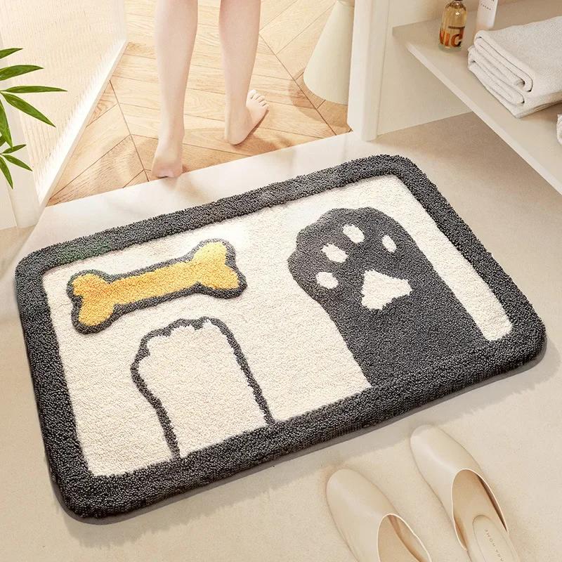 Super Soft Cartoon Plush Floor Mat Wear-resistant Water-absorbing Carpet Bathroom Water-absorbing Non-slip Floor Mat Home