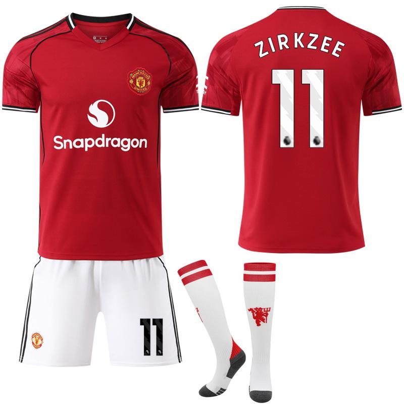 2526 New Man L Red Devils home court No. 17 Ganacho 8B fee football jersey set jersey M United red foreign trade