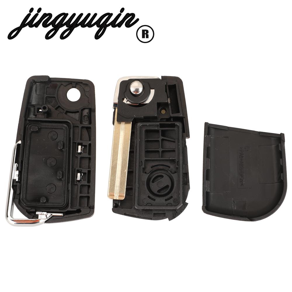 Jingyuqin 2/3 Buttons Flip Remote Car Key Shell Case For Toyota Corolla Rav4 Before 2013 Toy43 Toy48 Va2 Blade Replacement