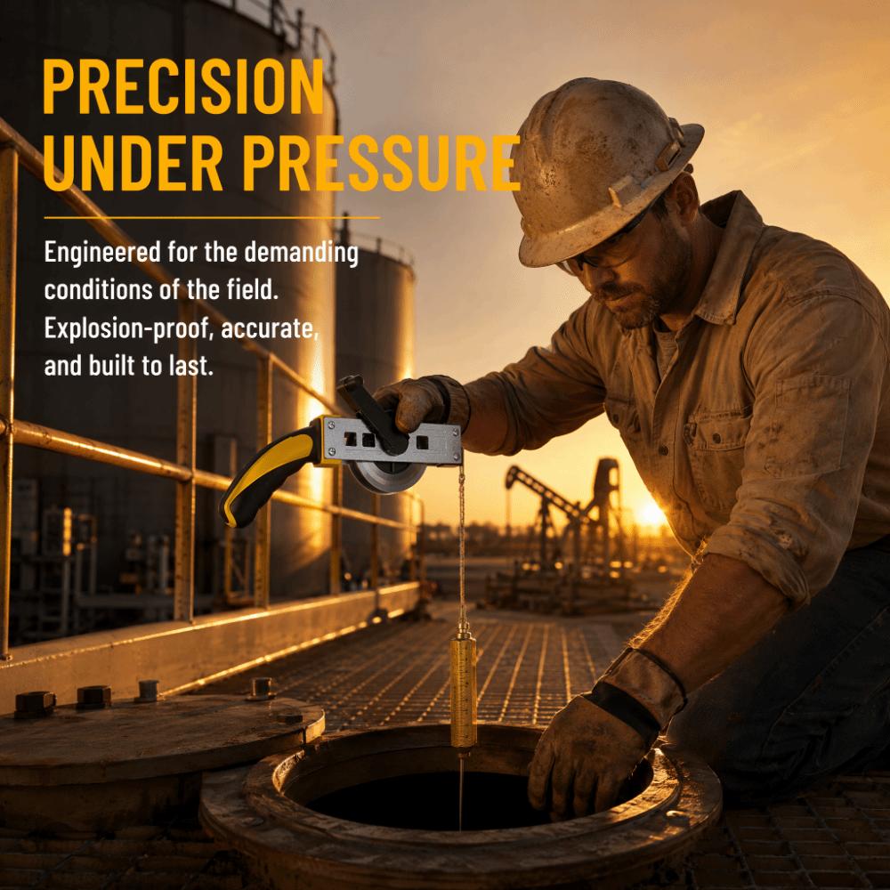 Aluminum Alloy Frame Fuel Measuring Tape Brass Plumb Bob Oil Gauging Tape Deep Fuel Storage Tanks