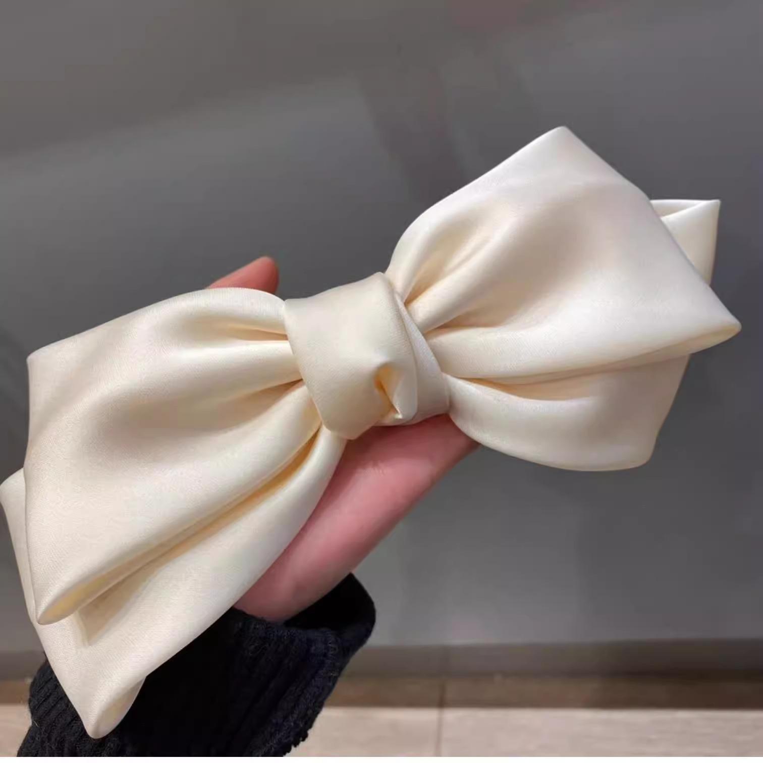 Корейская атласная заколка-бант для волос - Элегантная весенняя заколка для хвостов