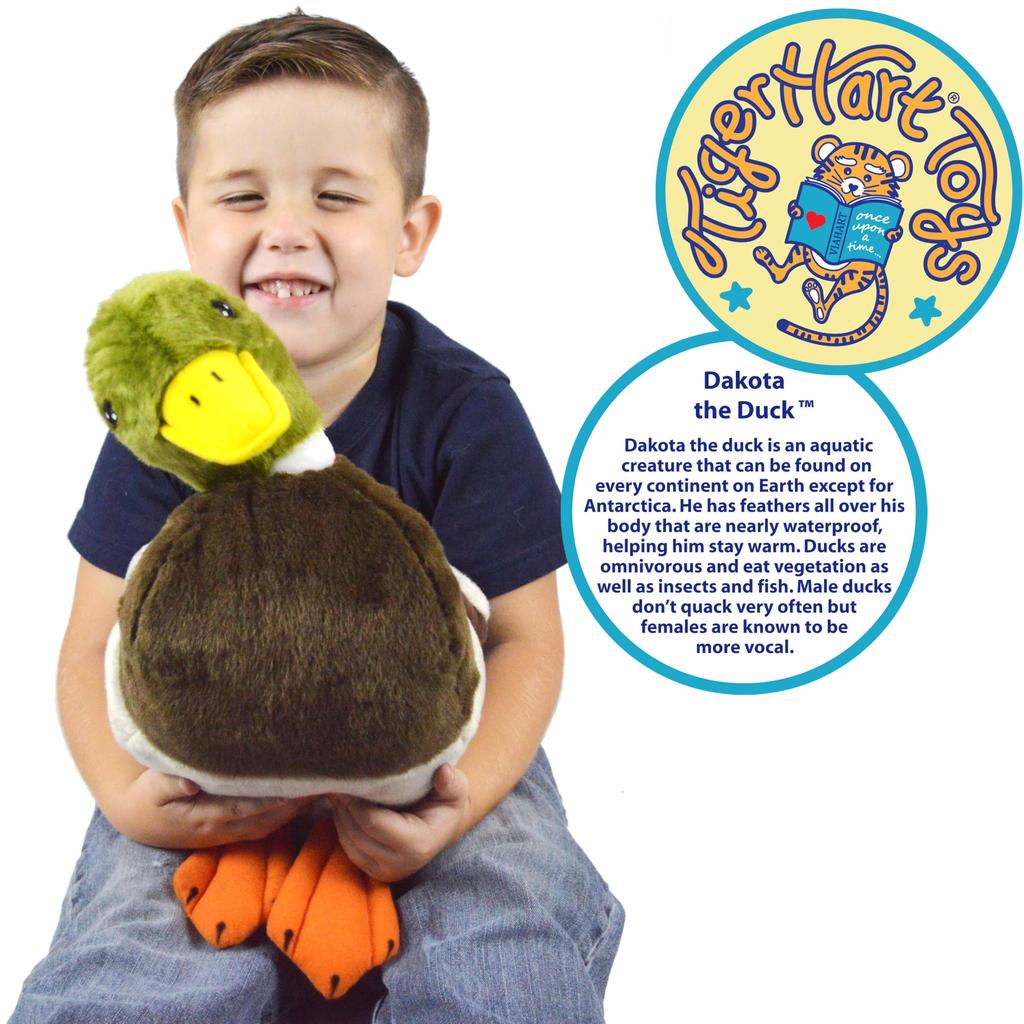 VIAHART Tiger Tale Toys Realistic Duck Plush 1 Foot Suitable for Large Pet and Wild Birds Japanese Toy, (30cm) Tall, Birds, Mallards, [Official