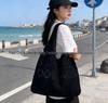 Korean Chic Crochet Mesh Shoulder Bag – Women’s Hand-Knitted Large Tote for Summer Beach