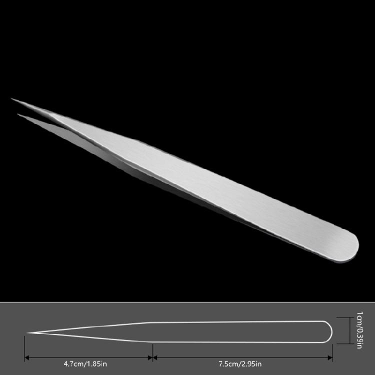 Precision Tweezers Stainless Steel Straight Tweezers for Electronics Laboratory Work Jewelry Making Craft Soldering