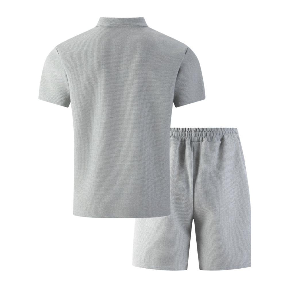 New Men’s Casual Double-pocket Short-sleeved Polo Shirt and Shorts Summer Fashion Set