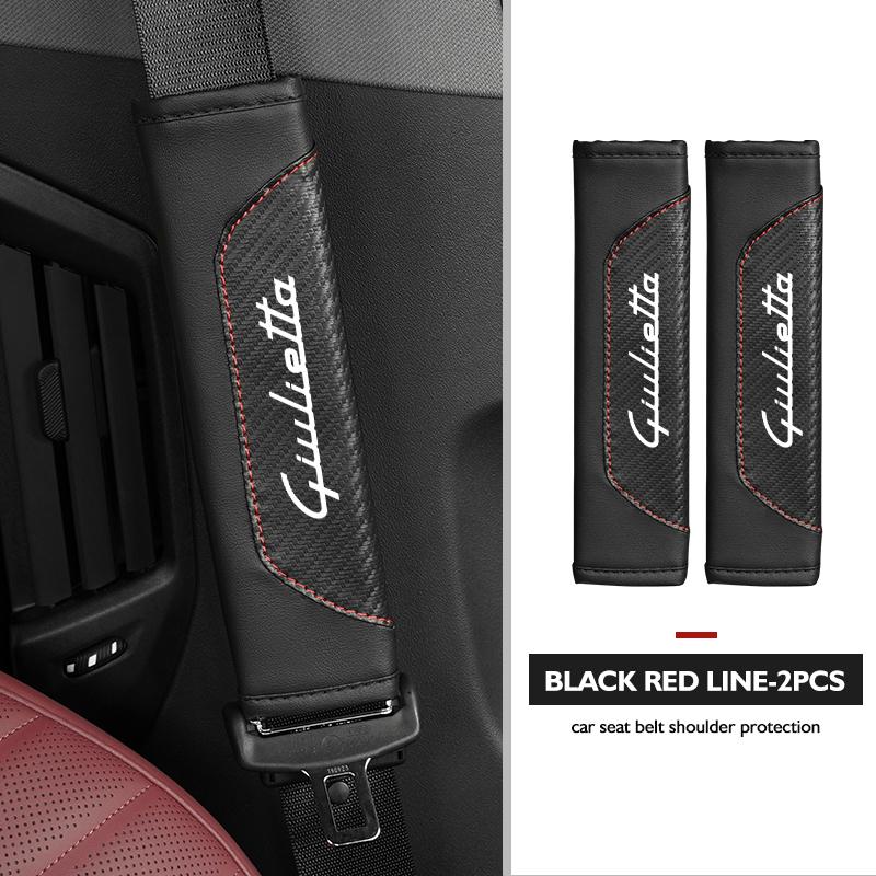 BQVLT1 Car Seat Belt Shoulder Cover Protection Pads Safety Belt Accessories For Alfa Romeo GT Stelvio F1 Brera Volante Tonale Gloria
