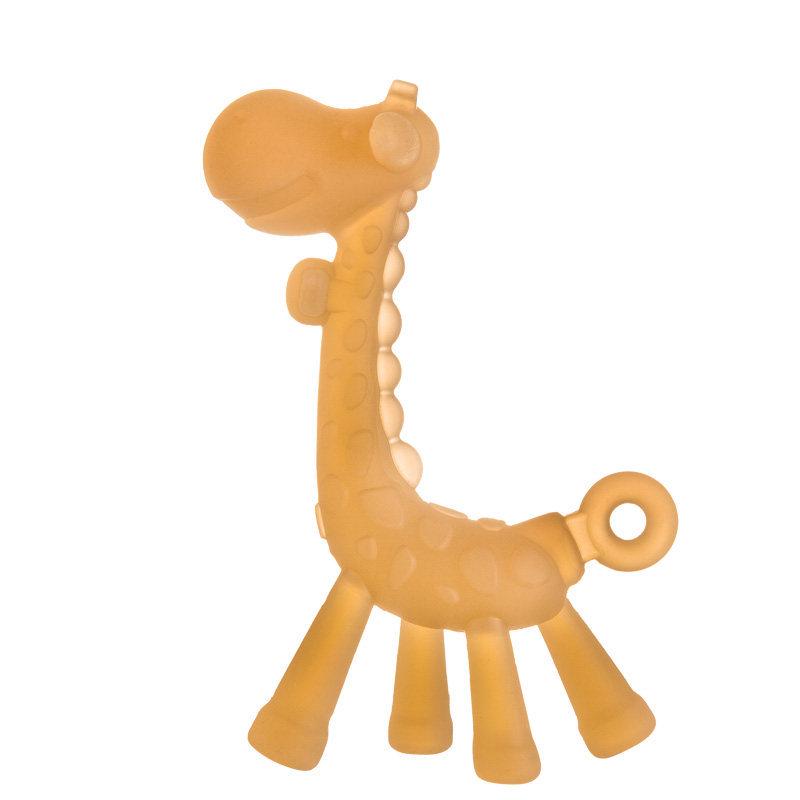 Little Deer Giraffe Silicone Baby Teether Stick - Food Grade Chewy Toy for Teething
